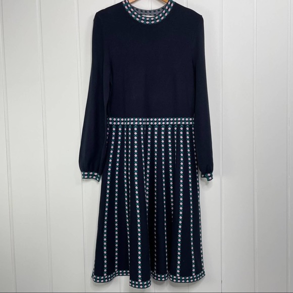 Boden Dollie Knitted Dress Navy Linear 